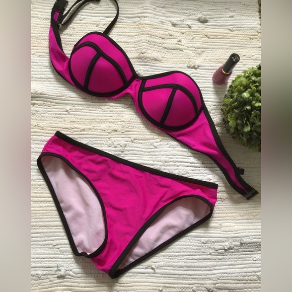 no brand Other - Fuchsia🦋and Black Bikini Set